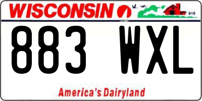 WI license plate 883WXL