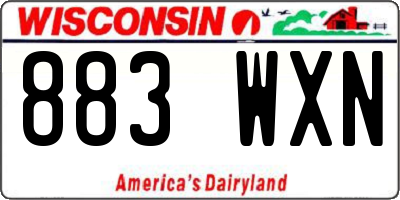WI license plate 883WXN