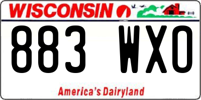 WI license plate 883WXO