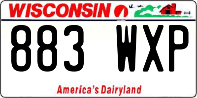 WI license plate 883WXP