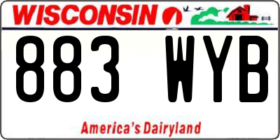 WI license plate 883WYB