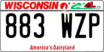 WI license plate 883WZP