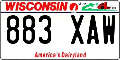 WI license plate 883XAW