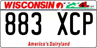 WI license plate 883XCP