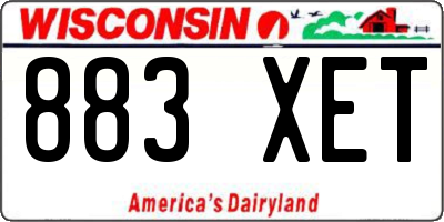 WI license plate 883XET
