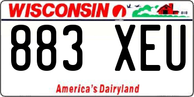 WI license plate 883XEU