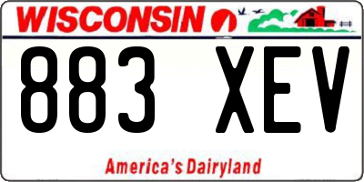 WI license plate 883XEV