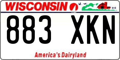 WI license plate 883XKN