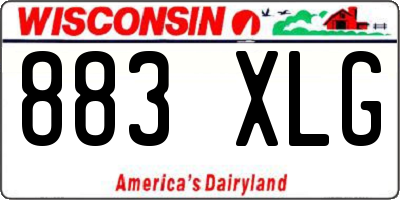 WI license plate 883XLG