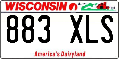 WI license plate 883XLS