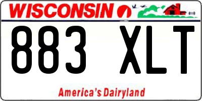 WI license plate 883XLT