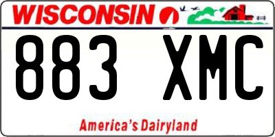 WI license plate 883XMC