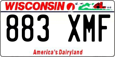 WI license plate 883XMF
