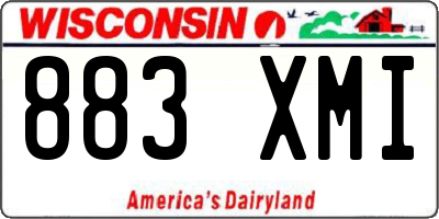 WI license plate 883XMI