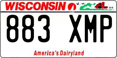 WI license plate 883XMP