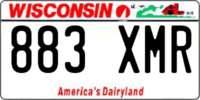 WI license plate 883XMR