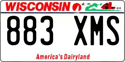 WI license plate 883XMS