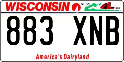 WI license plate 883XNB