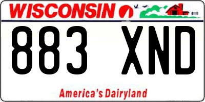 WI license plate 883XND
