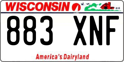 WI license plate 883XNF