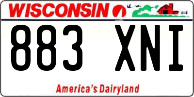 WI license plate 883XNI