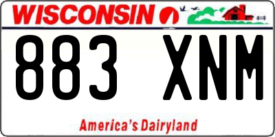 WI license plate 883XNM