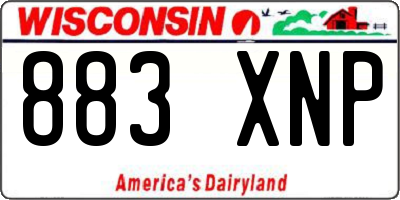 WI license plate 883XNP