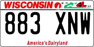 WI license plate 883XNW