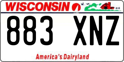WI license plate 883XNZ