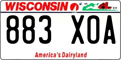 WI license plate 883XOA