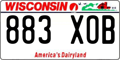 WI license plate 883XOB