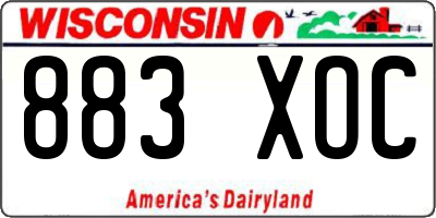 WI license plate 883XOC