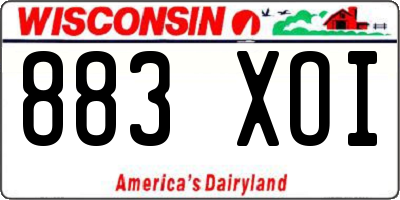 WI license plate 883XOI