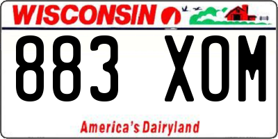 WI license plate 883XOM