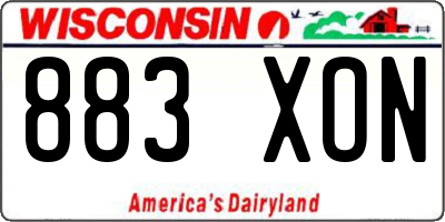 WI license plate 883XON