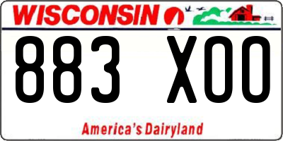WI license plate 883XOO