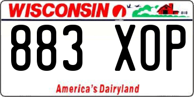 WI license plate 883XOP