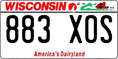 WI license plate 883XOS