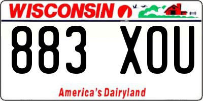 WI license plate 883XOU
