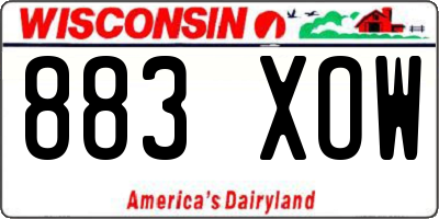 WI license plate 883XOW