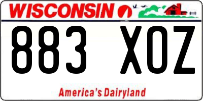 WI license plate 883XOZ