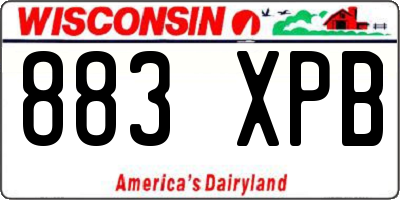 WI license plate 883XPB