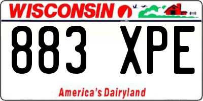 WI license plate 883XPE