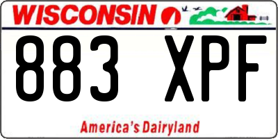 WI license plate 883XPF