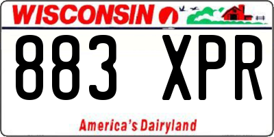 WI license plate 883XPR