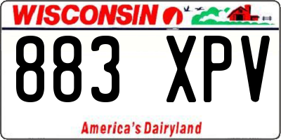 WI license plate 883XPV