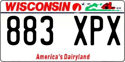 WI license plate 883XPX
