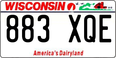 WI license plate 883XQE