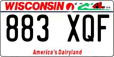 WI license plate 883XQF