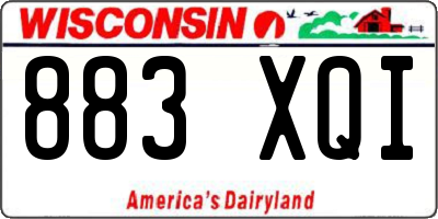 WI license plate 883XQI
